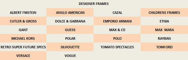 Designer Frames from Optique, Optician in Battersea